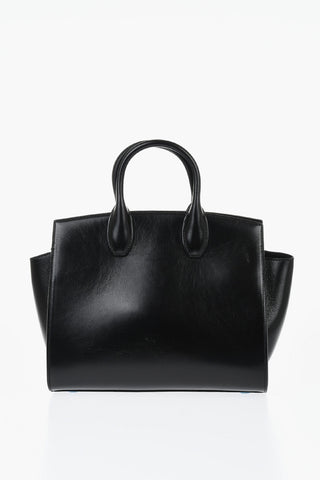 Handtasche RIELA aus Leder mit Außenfach