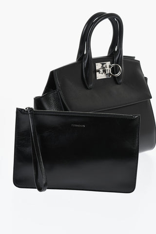 Borsa a Mano RIELA In Pelle con Tasca Esterna