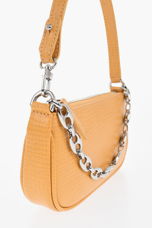 Embossed Leather Bag MINI RACHEL With Silver Chain