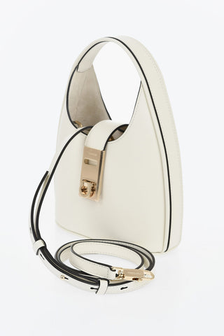 Leather Mini Hobo Bag With Removable Shoulder Strap