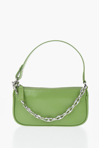 Ledertasche MINI RACHEL Aus Gehämmerter Lederoptik Mit Silberner Kette