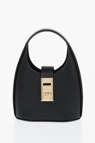 Leather Mini Hobo Bag With Removable Shoulder Strap