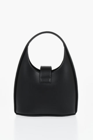Leather Mini Hobo Bag With Removable Shoulder Strap
