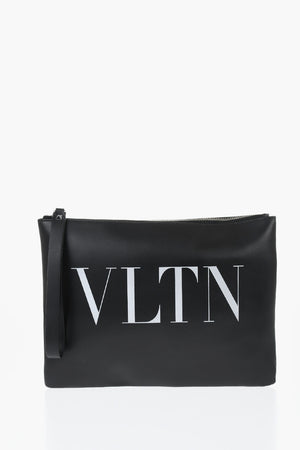 VLTN GARAVANI Leather Clutch With Contrasting Logo