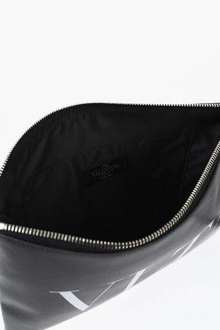 VLTN GARAVANI Leather Clutch With Contrasting Logo