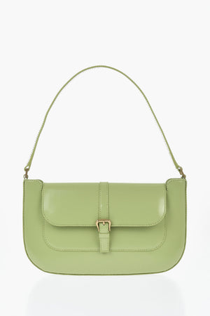 Leather Shoulder Bag MIRANDA With Gold Buckle