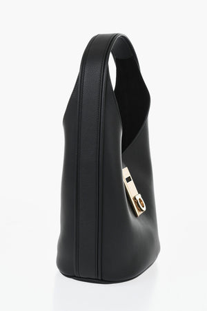 Leather Hobo Bag With Logo Detail