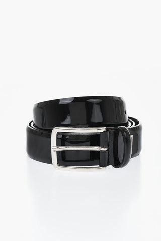 CC COLLECTION Metal Buckle Patent Leather Belt