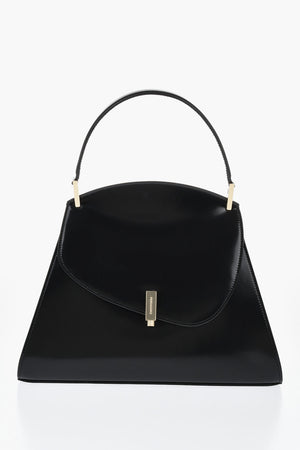 Handtasche PRISMA aus Leder mit goldfarbenem Verschluss