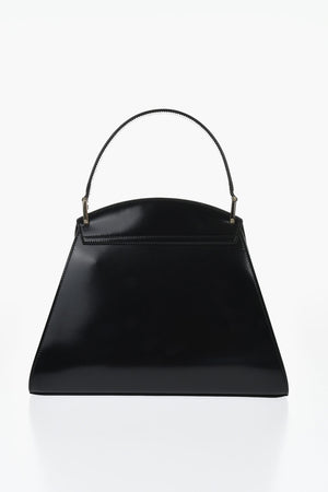 Handtasche PRISMA aus Leder mit goldfarbenem Verschluss