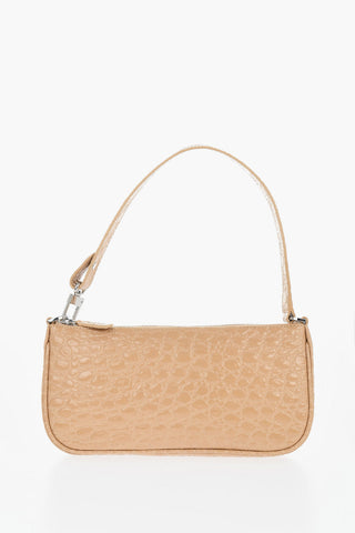 Crocodile-Effect Leather Shoulder Bag RACHEL