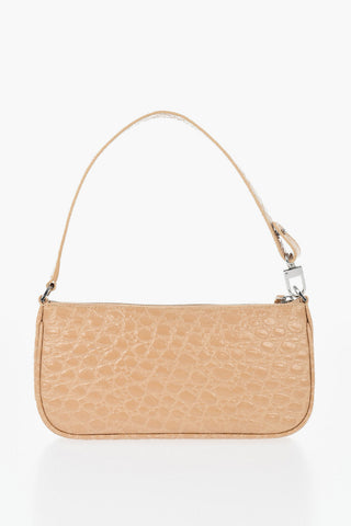 Crocodile-Effect Leather Shoulder Bag RACHEL