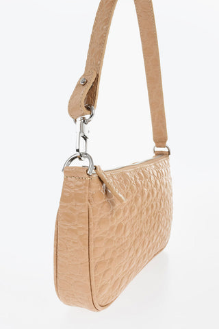 Crocodile-Effect Leather Shoulder Bag RACHEL