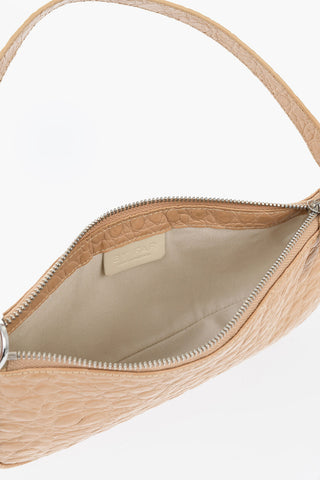 Crocodile-Effect Leather Shoulder Bag RACHEL