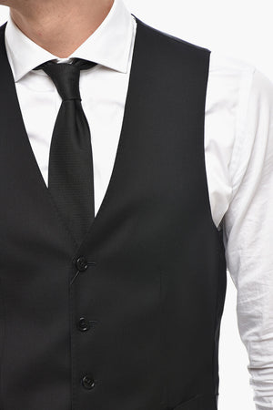 Virgin Wool Vest with Welt Pockets