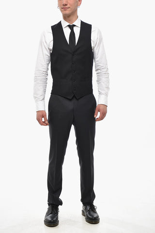 Weste aus Schurwolle mit Leistentaschen