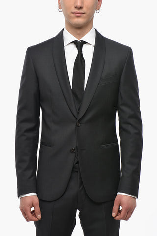 CC COLLECTION Wool 3-Piece Suit RESET with Shawl Lapel
