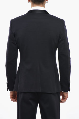 CC COLLECTION Three-Piece Suit with Satin Shawl Lapel