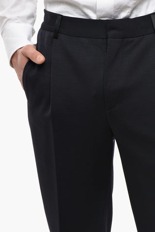 CC COLLECTION Three-Piece Suit with Satin Shawl Lapel