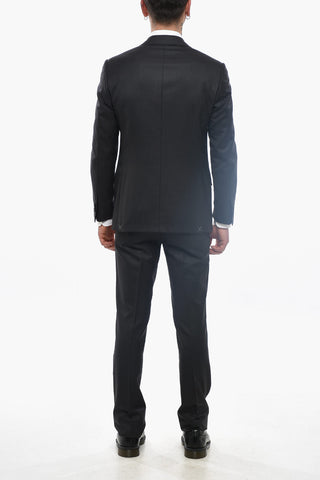 Slim-Fit-Anzug aus Schurwolle mit klassischem Revers