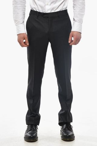 Slim-Fit-Anzug aus Schurwolle mit klassischem Revers