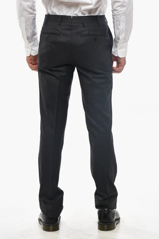 Slim-Fit-Anzug aus Schurwolle mit klassischem Revers