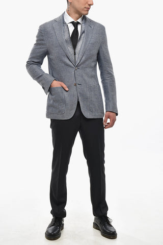 ID Blazer aus Leinenmix mit abnehmbarem Brustteil