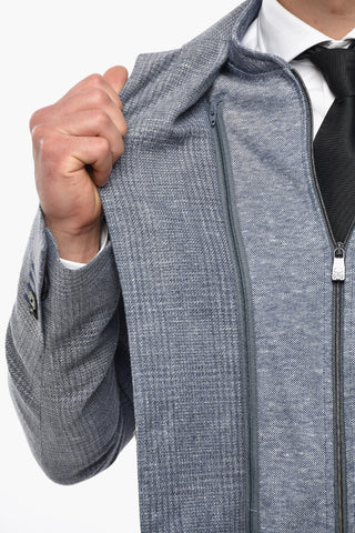 ID Blazer aus Leinenmix mit abnehmbarem Brustteil