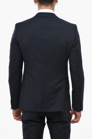 CC COLLECTION Mohair-Blend 3-Piece Suit with Peak Lapel