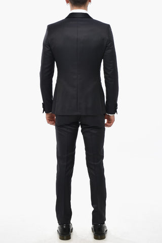 CC COLLECTION Dreiteiliger Anzug aus Mischwolle mit Satin-Schalkragen
