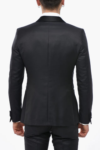 CC COLLECTION Dreiteiliger Anzug aus Mischwolle mit Satin-Schalkragen