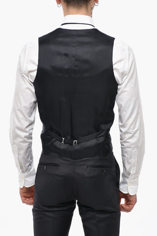 CC COLLECTION Dreiteiliger Anzug aus Mischwolle mit Satin-Schalkragen