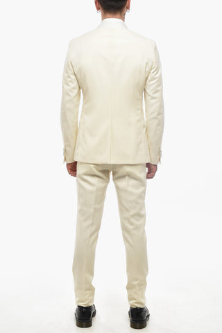 CODE Lapelless Three-Piece Suit with Satin Detail