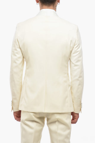 CODE Lapelless Three-Piece Suit with Satin Detail