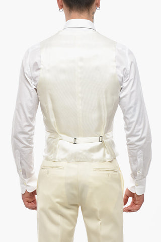 CODE Lapelless Three-Piece Suit with Satin Detail