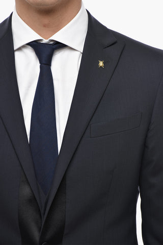 CC COLLECTION Dreiteiliger Anzug mit Satin-Details
