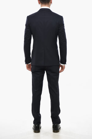 Virgin Wool 3-Piece Suit with Satin Peak Lapel