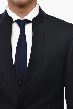 Virgin Wool 3-Piece Suit with Korean Lapel