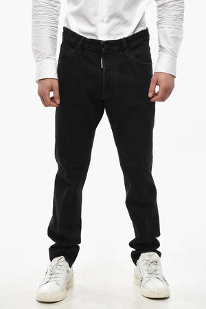 Jeans Cool Guy Fit con Tasca in Pelle 17cm