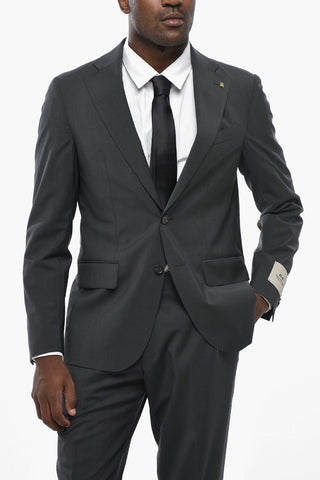 CC COLLECTION Stretch Wool Suit with Flap Pockets