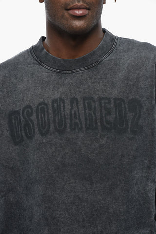 Rundhals-Sweatshirt aus Frottee-Baumwolle mit Logo vorne