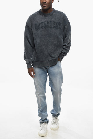 Rundhals-Sweatshirt aus Frottee-Baumwolle mit Logo vorne