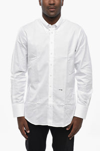 Camicia Button-down in Cotone Hopsack