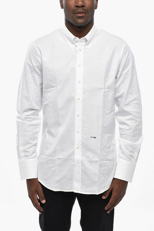 Button-down-Hemd aus Hopsack-Baumwolle