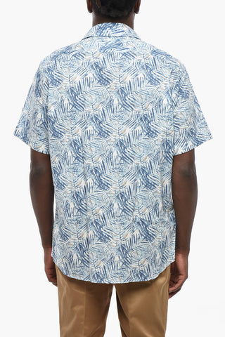 CC COLLECTION Kurzarmhemd Mit Pflanzenmuster Und Cuban-Kragen