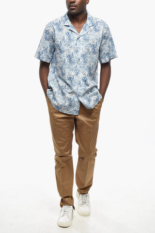 CC COLLECTION Kurzarmhemd Mit Pflanzenmuster Und Cuban-Kragen