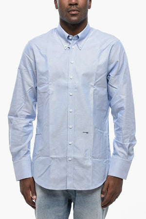 Cotton Hopsack Button-Down Shirt
