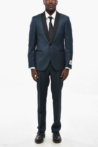 CC COLLECTION Satin Suit with Shawl Lapel