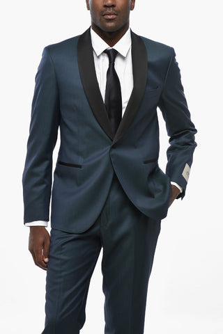 CC COLLECTION Satin Suit with Shawl Lapel