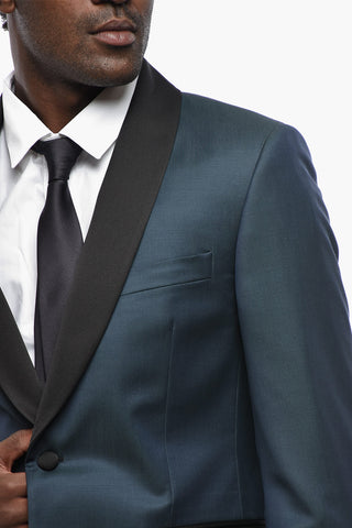 CC COLLECTION Satin Suit with Shawl Lapel